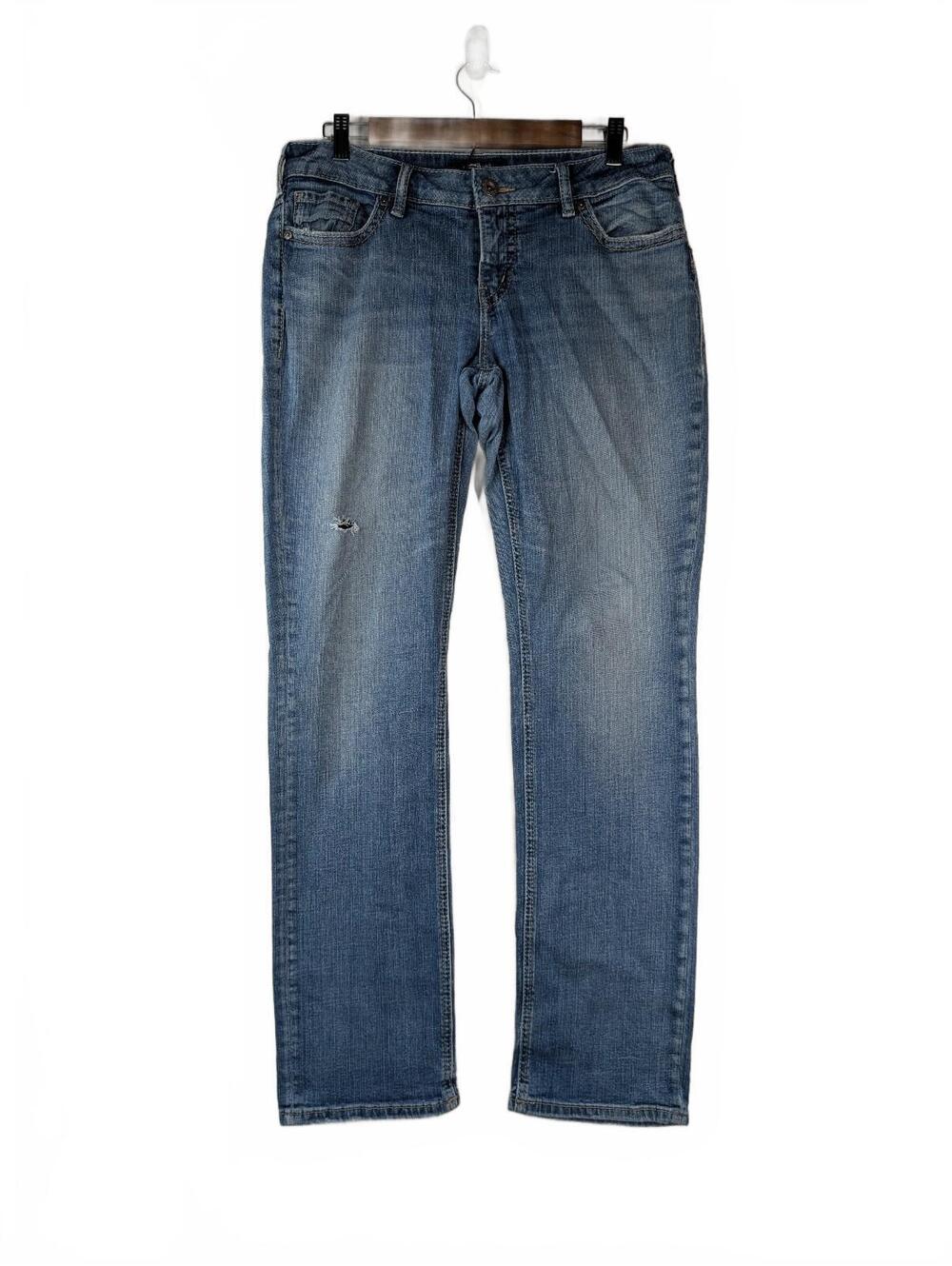 Silver Jeans Co. Suki Straight‎ Fit Women's Jeans Distressed Medium Wash W31 L32